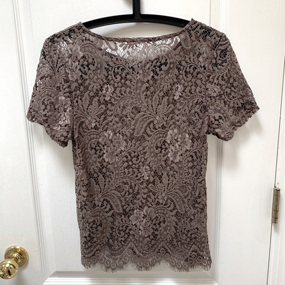 Dusty Mauve Lace Top - Picture 2 of 3